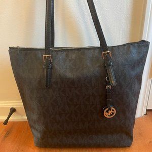 Michael Kors Logo Top-Zip Tote Bag
